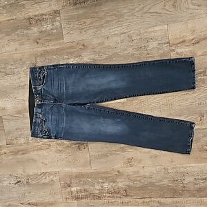 Democracy Ab"solution" Straight Leg Curvy Waistband Jeans Size 14 Dark Blue